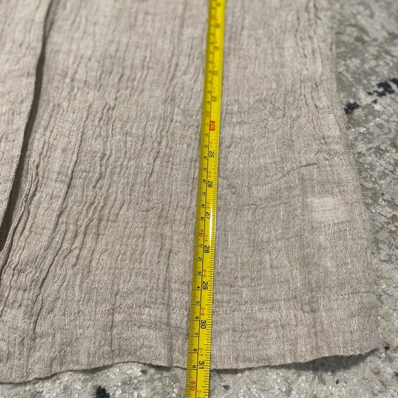 Pure J Jill Linen Duster Vest Cardigan Lagenlook Tie Front Large L Petite Coasta - Picture 8 of 8